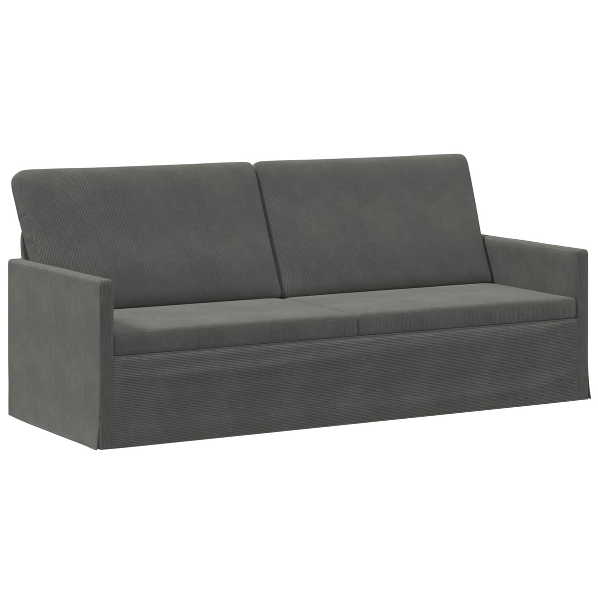 vidaXL Sofa Set 2 pcs Dark Grey Corduroy Fabric 4