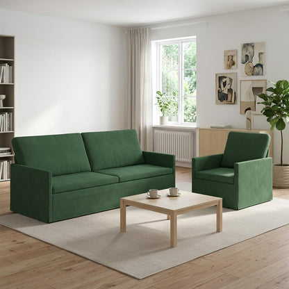 vidaXL Sofa Set 2 pcs Corduroy Fabric 1-Seater + 3-Seater (180 cm)