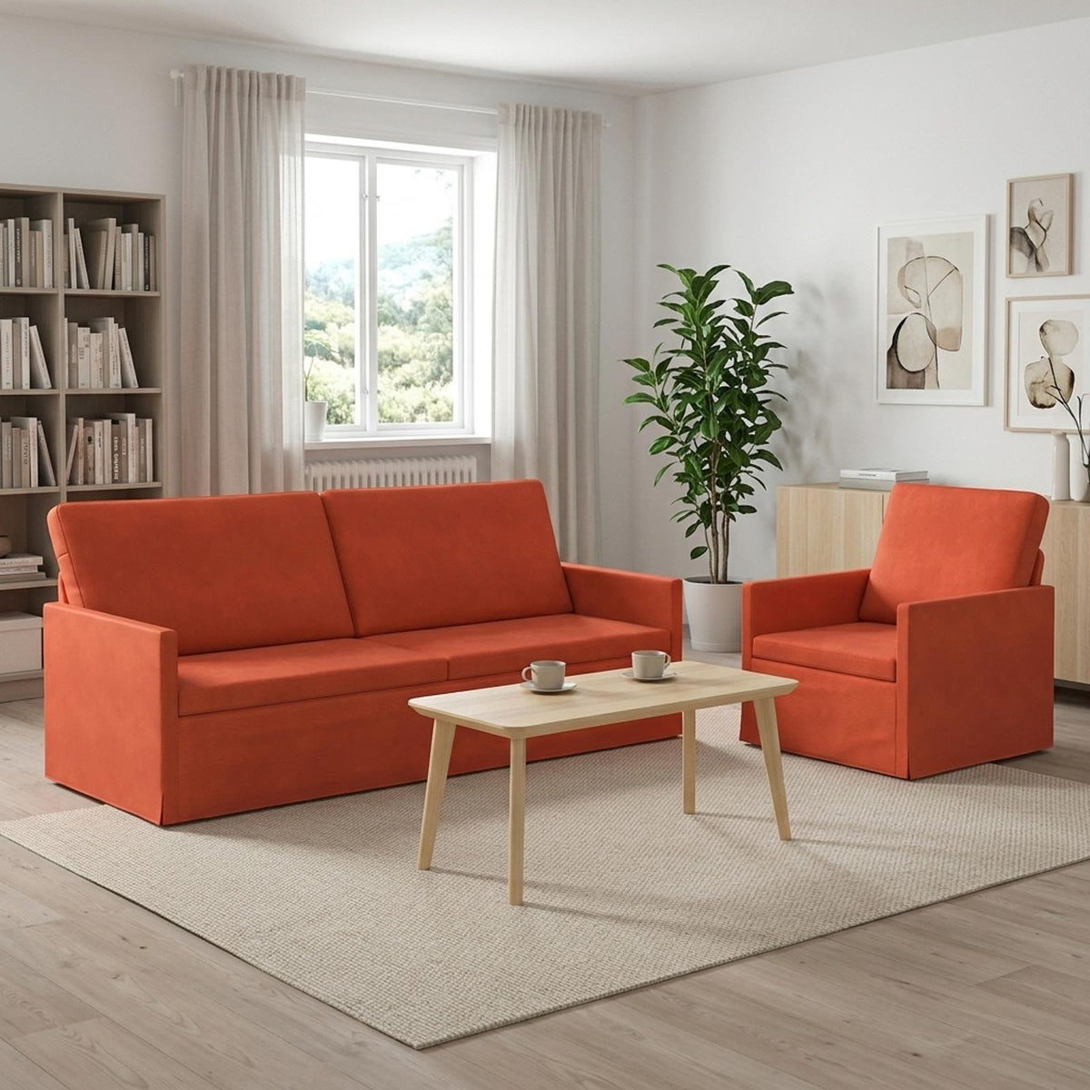 vidaXL Sofa Set 2 pcs Corduroy Fabric 1-Seater + 3-Seater (180 cm)
