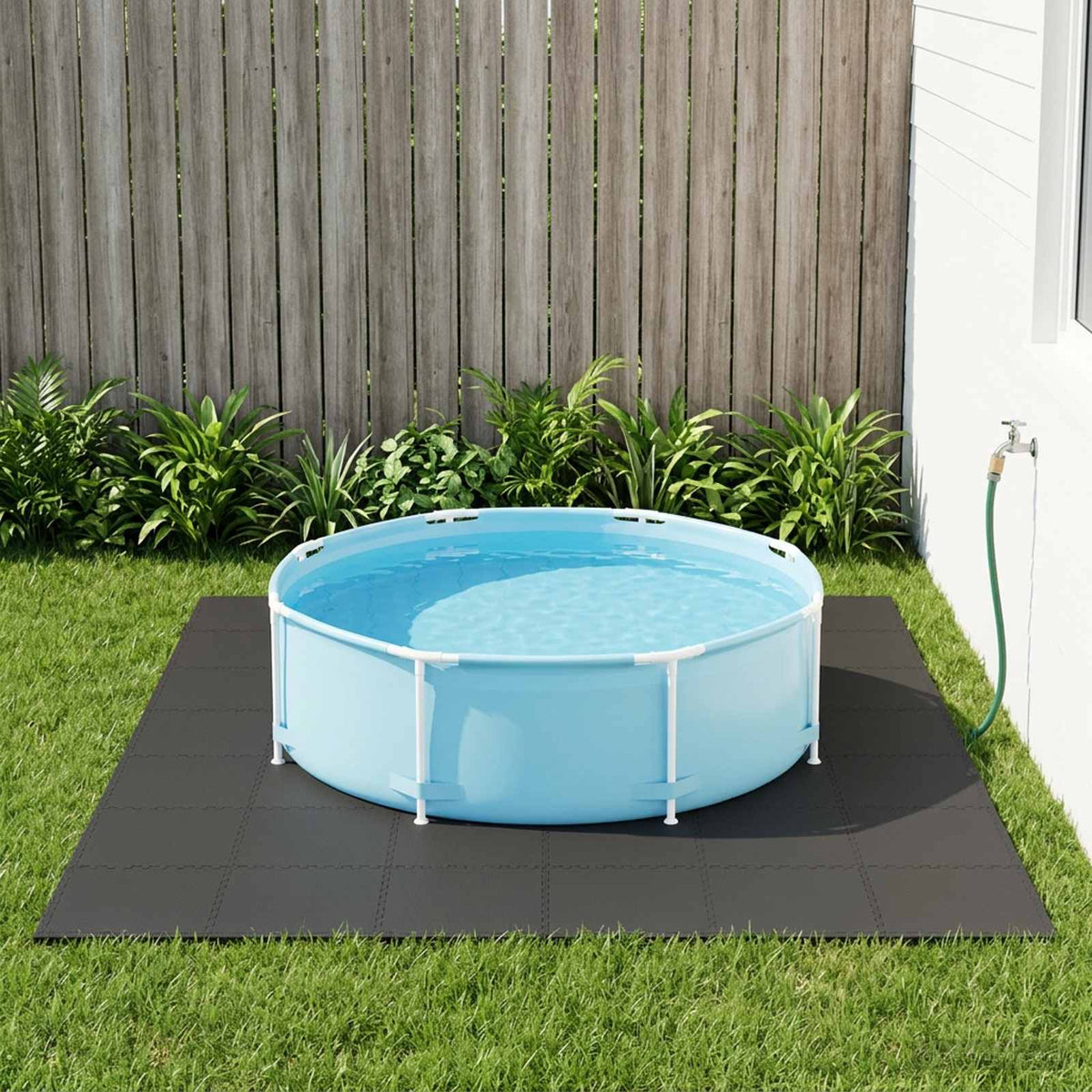 vidaXL Pool Ground Mat 50 pcs Black 18 m² EVA Foam 1