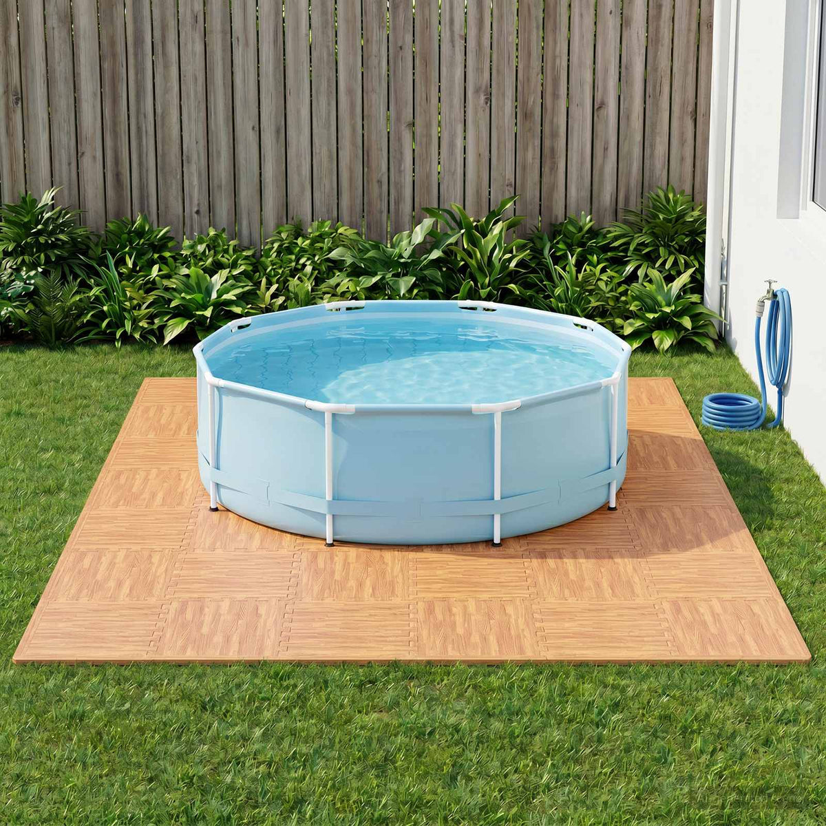vidaXL Pool Ground Mat 24 pcs Wood 8.64 m² EVA Foam 1