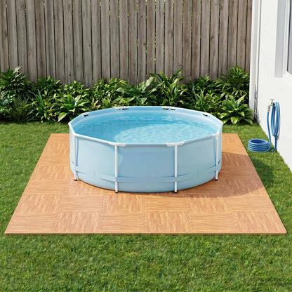 vidaXL Pool Ground Mat 24 pcs Wood 8.64 m² EVA Foam 1