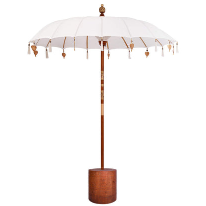vidaXL Balinese Parasol with Base Round 190 x 190 x 295 cm 2