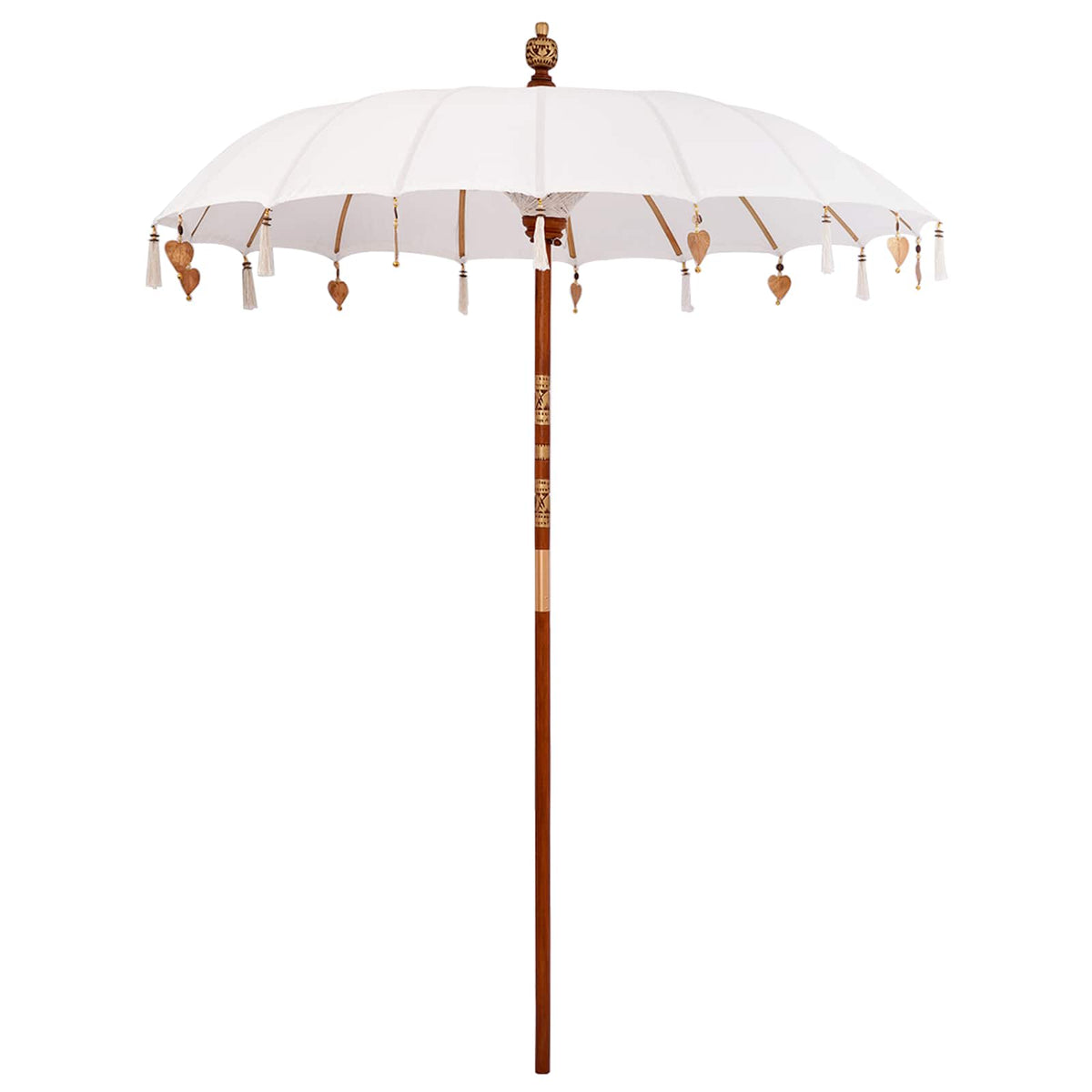 vidaXL Balinese Parasol with Base Round 190 x 190 x 295 cm 3