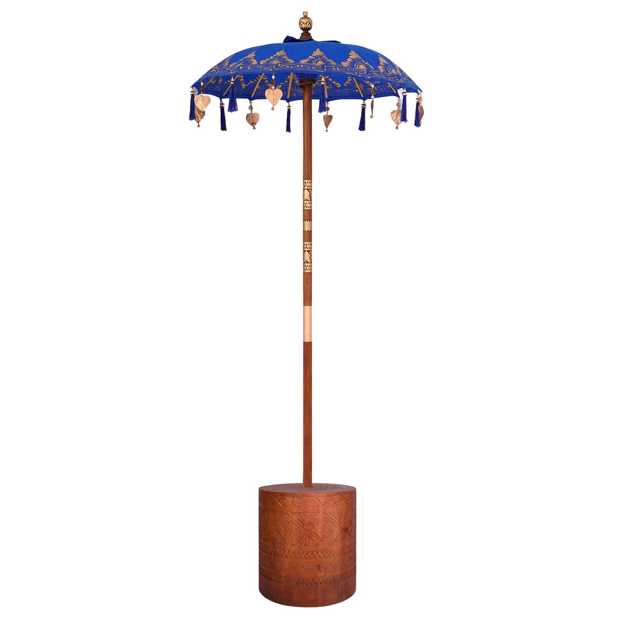 vidaXL Balinese Parasol with Base 2 pcs Blue 2