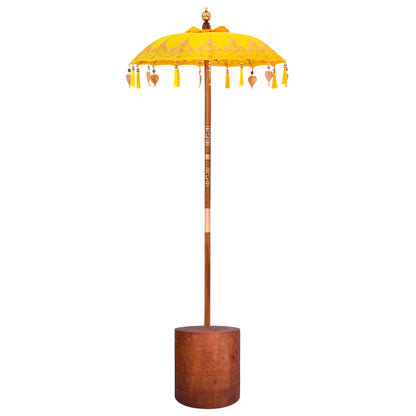 vidaXL Balinese Parasol with Base 2 pcs Yellow 2