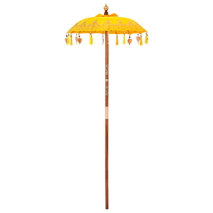 vidaXL Balinese Parasol with Base 2 pcs Yellow 3