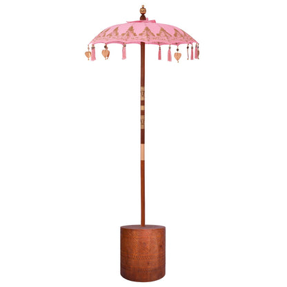 vidaXL Balinese Parasol with Base 2 pcs Pink 2
