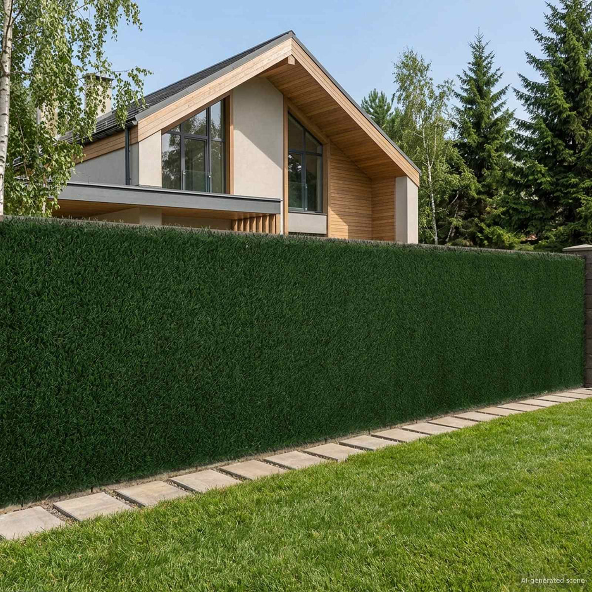 Artificial Fence PVC Steel Dark green