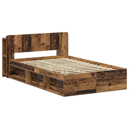 vidaXL Bed Frame with Storage Old Wood 120 x 200 cm Engineered Wood 3