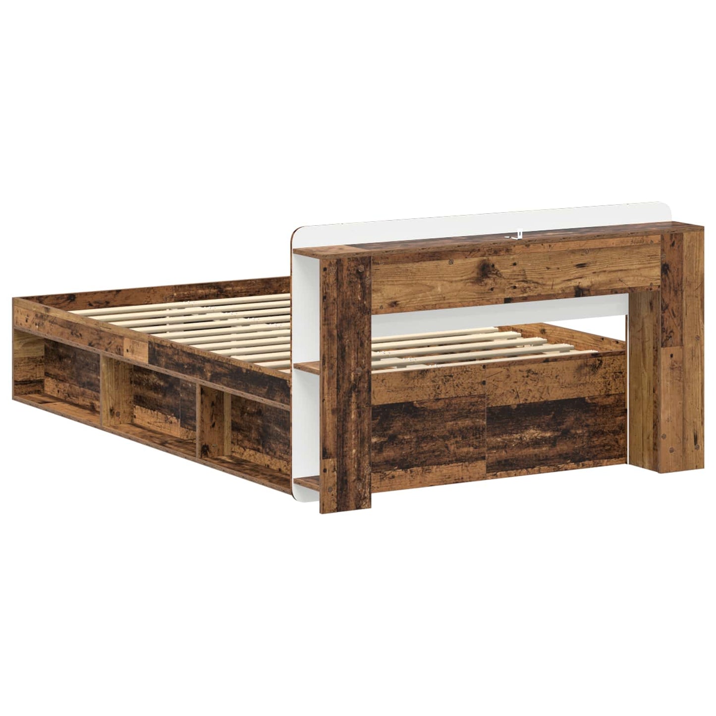 vidaXL Bed Frame with Storage Old Wood 120 x 200 cm Engineered Wood 5