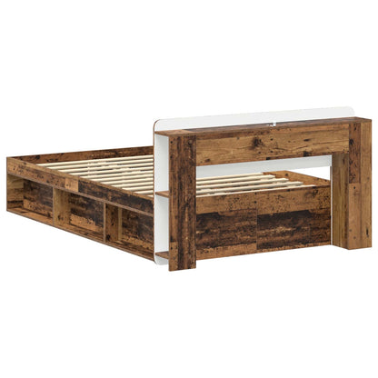 vidaXL Bed Frame with Storage Old Wood 120 x 200 cm Engineered Wood 5