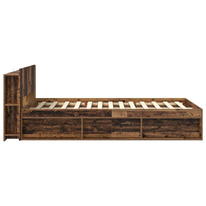 vidaXL Bed Frame with Storage Old Wood 120 x 200 cm Engineered Wood 4