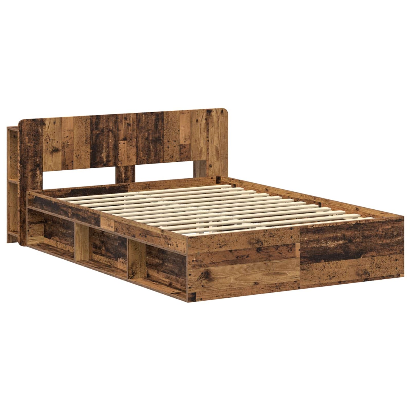 vidaXL Bed Frame with Storage Old Wood 135 x 190 cm Engineered Wood 3