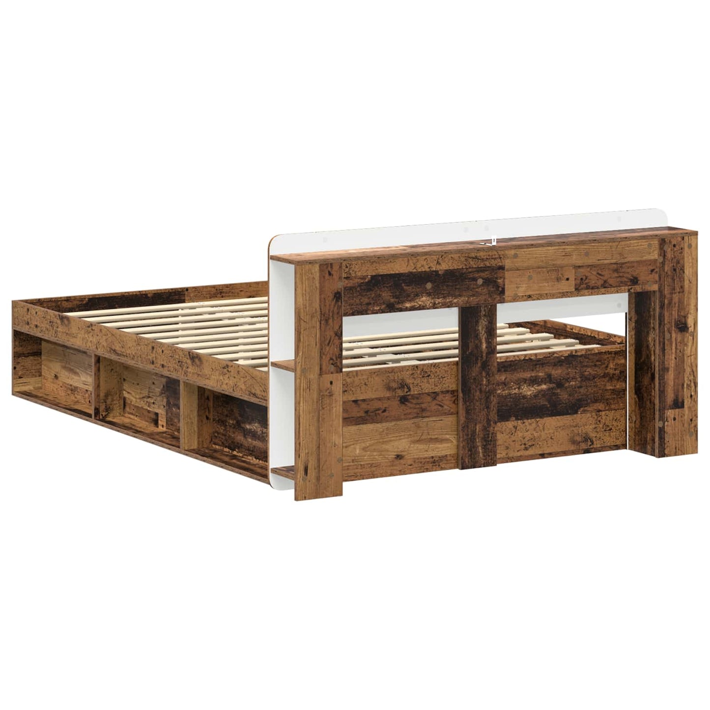 vidaXL Bed Frame with Storage Old Wood 135 x 190 cm Engineered Wood 5