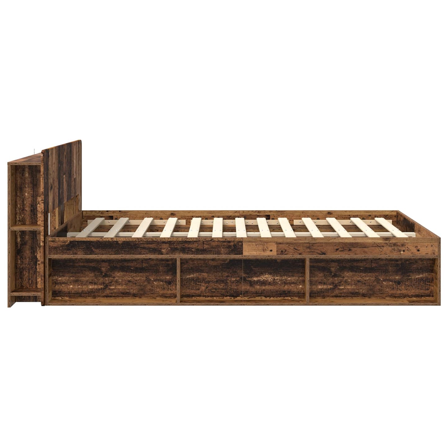 vidaXL Bed Frame with Storage Old Wood 135 x 190 cm Engineered Wood 4