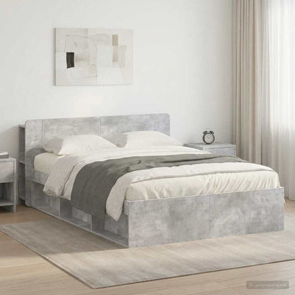 vidaXL Bed Frame with Storage 140 x 190 cm Engineered Wood without Centre Shelf