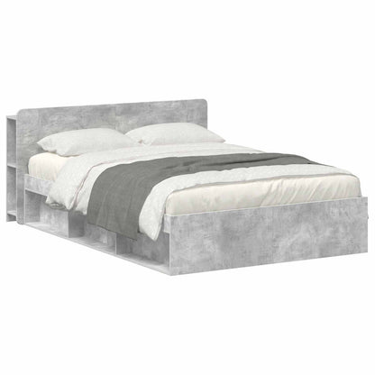 vidaXL Bed Frame with Storage Concrete Grey 140 x 200 cm 2