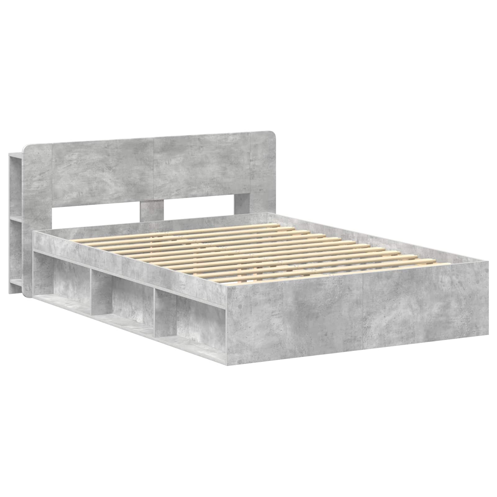 vidaXL Bed Frame with Storage Concrete Grey 140 x 200 cm 3