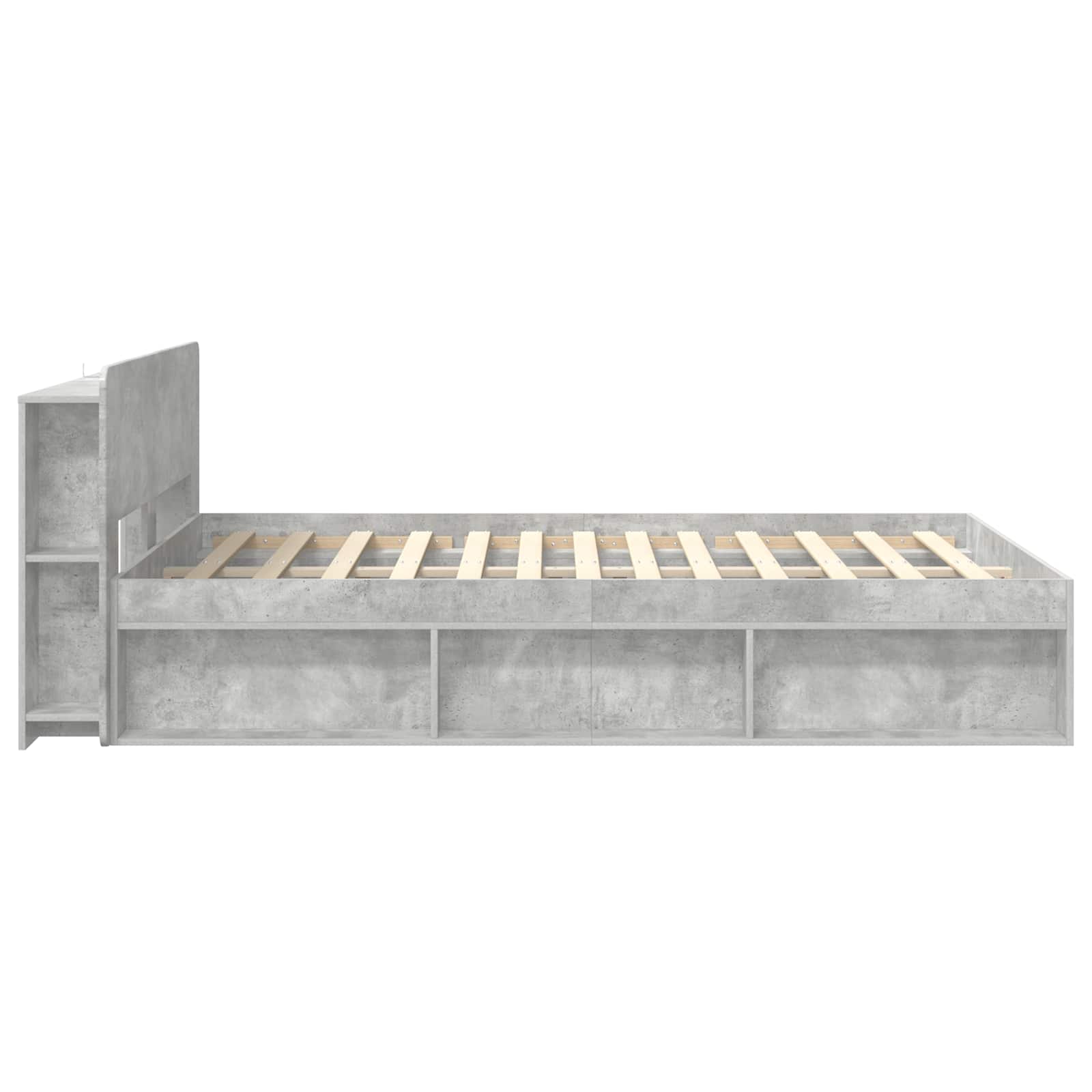 vidaXL Bed Frame with Storage Concrete Grey 140 x 200 cm 4