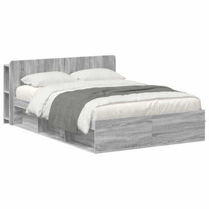 vidaXL Bed Frame with Storage Grey Sonoma 160 x 200 cm Engineered Wood 2