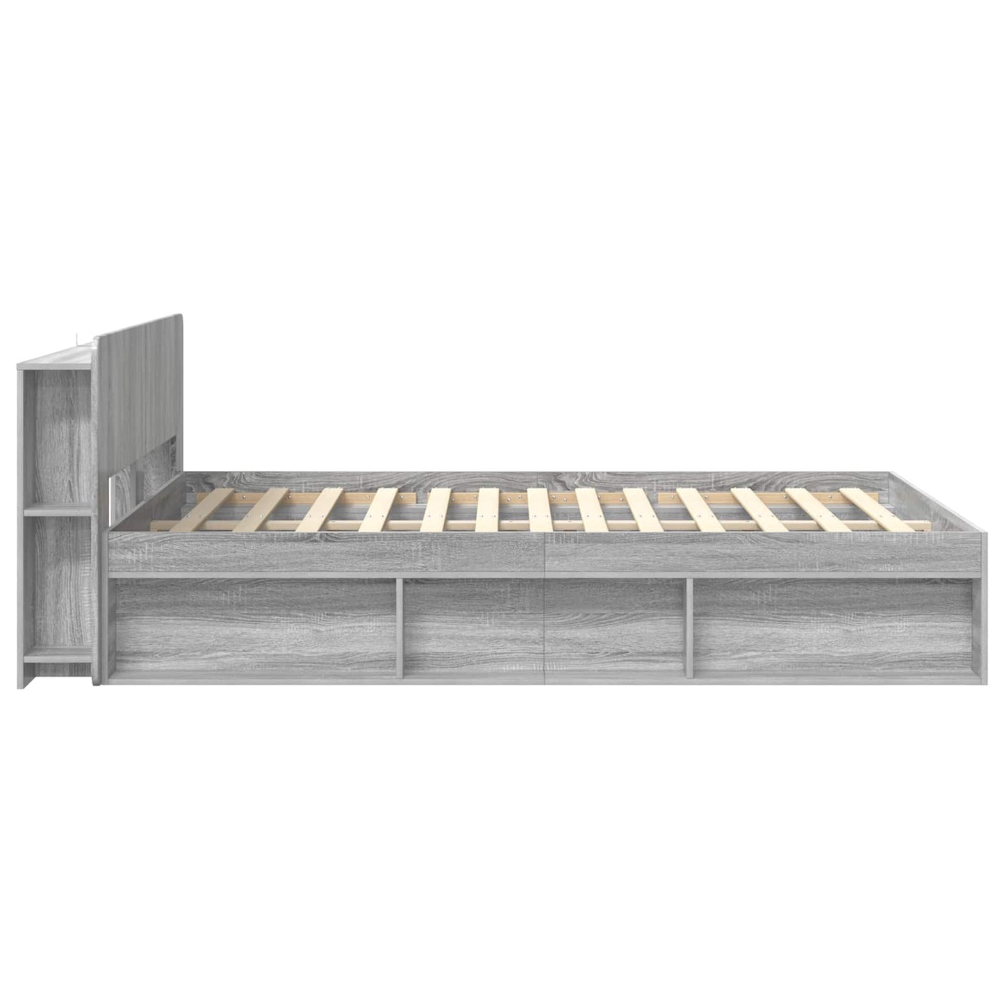 vidaXL Bed Frame with Storage Grey Sonoma 160 x 200 cm Engineered Wood 4