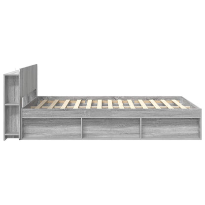 vidaXL Bed Frame with Storage Grey Sonoma 160 x 200 cm Engineered Wood 4