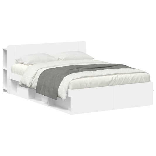 vidaXL Bed Frame with Storage White 160 x 200 cm Engineered Wood 2