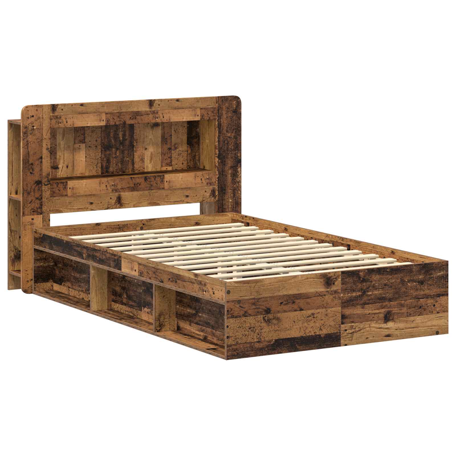 vidaXL Bed Frame with Storage Old Wood 120 x 200 cm Engineered Wood 3