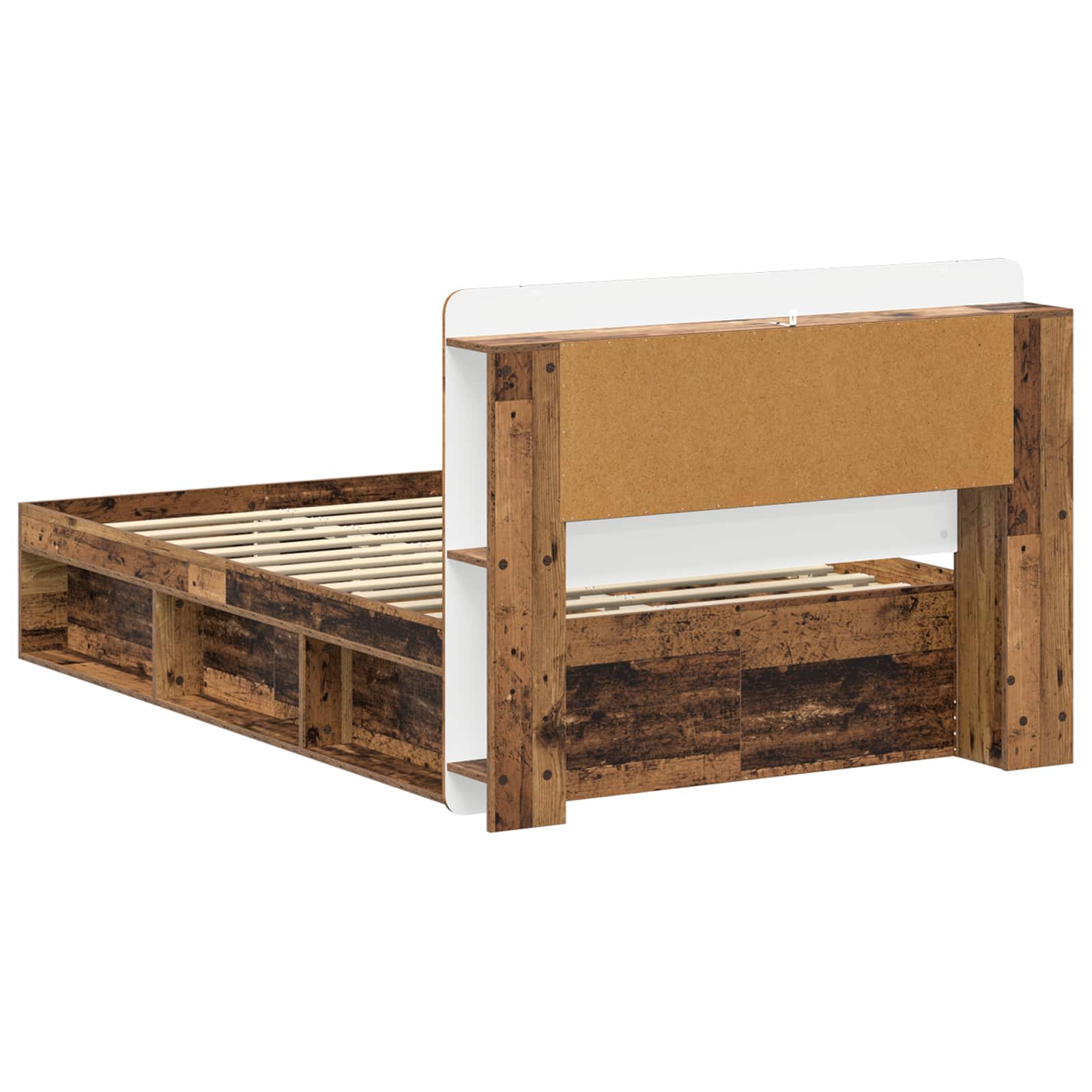 vidaXL Bed Frame with Storage Old Wood 120 x 200 cm Engineered Wood 5