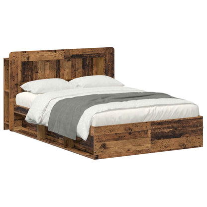 vidaXL Bed Frame with Storage Old Wood 135 x 190 cm Engineered Wood 2