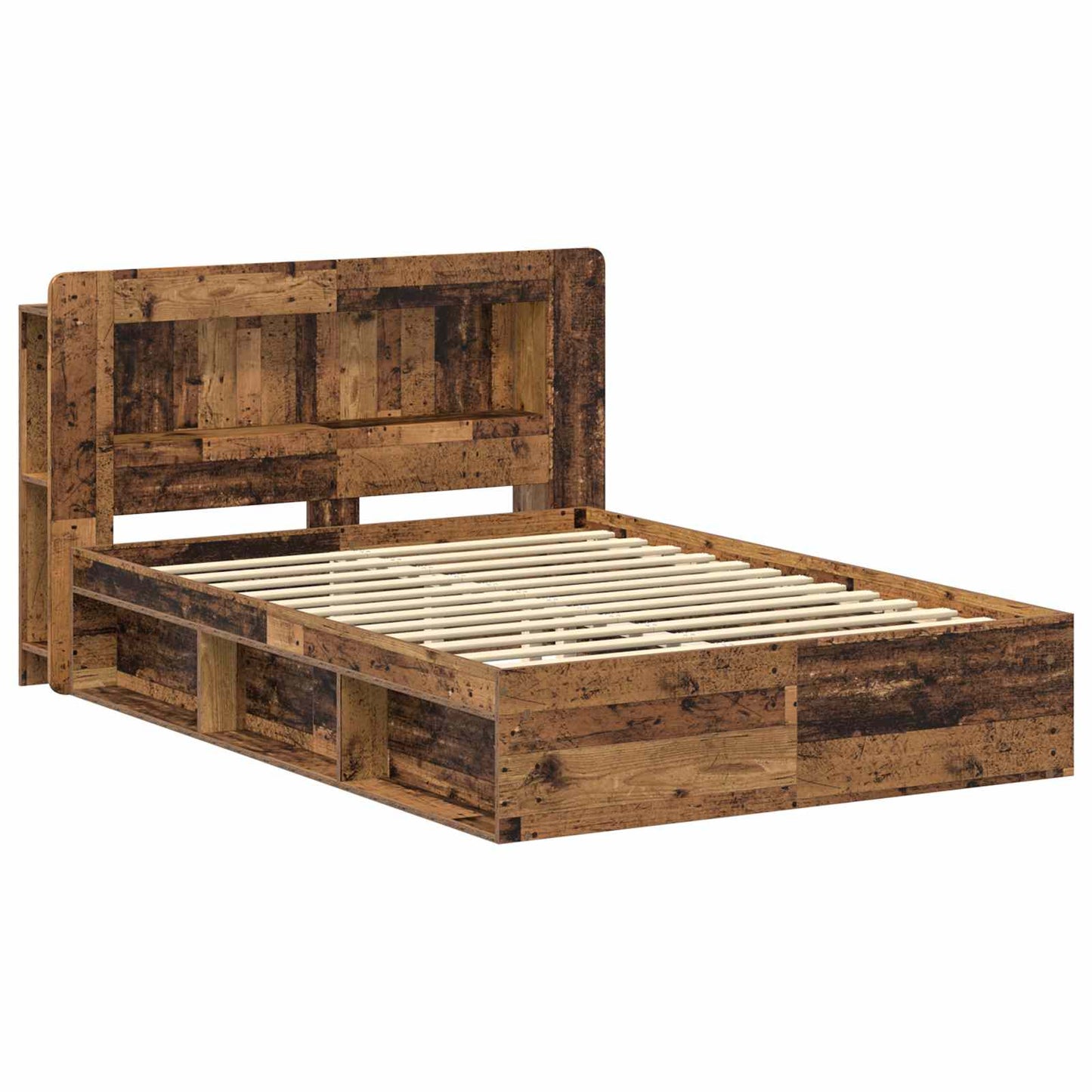 vidaXL Bed Frame with Storage Old Wood 135 x 190 cm Engineered Wood 3