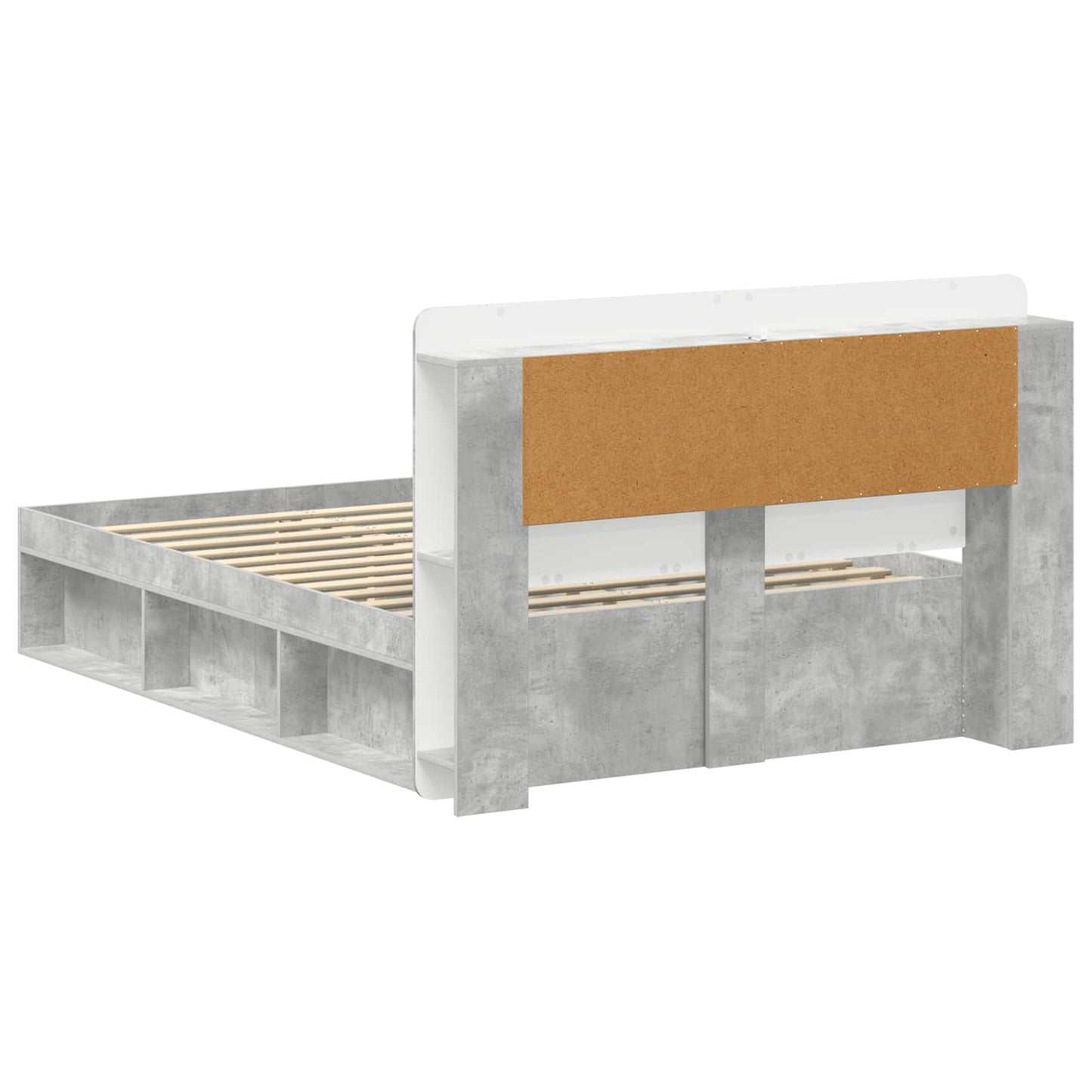vidaXL Bed Frame with Storage Concrete Grey 140 x 200 cm 5