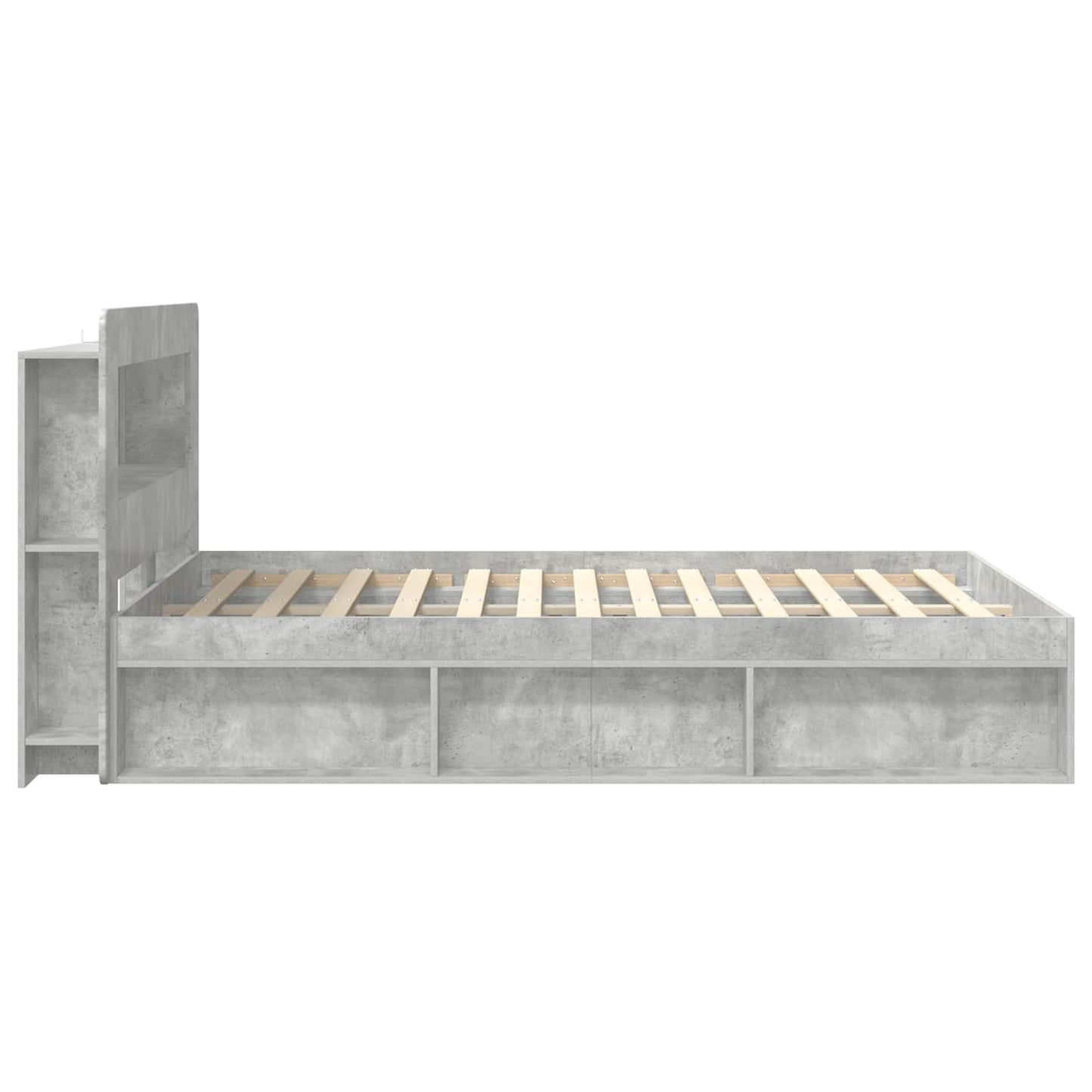 vidaXL Bed Frame with Storage Concrete Grey 140 x 200 cm 4