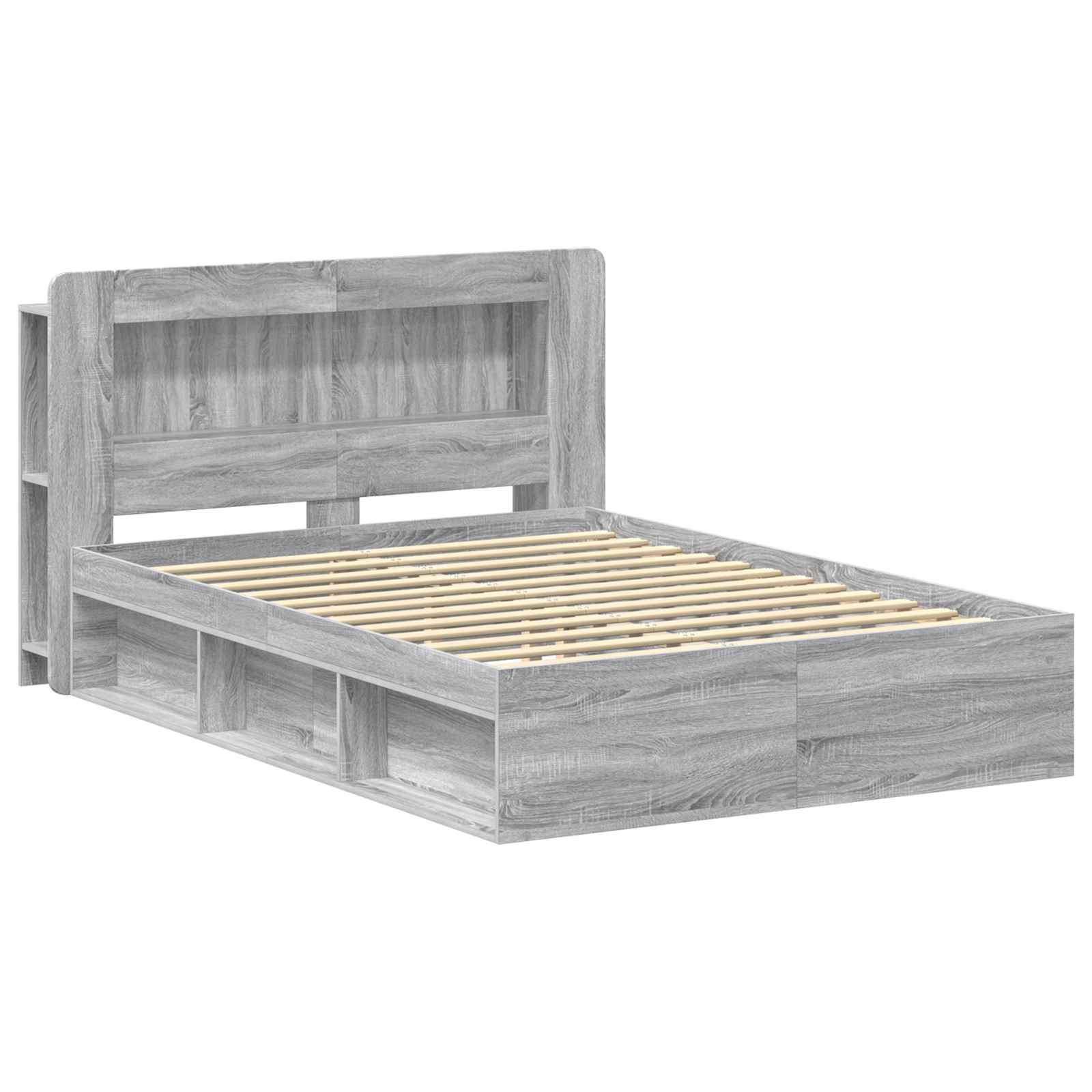 vidaXL Bed Frame with Storage Grey Sonoma 160 x 200 cm Engineered Wood 3
