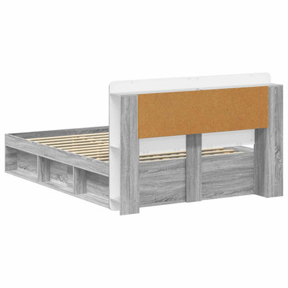 vidaXL Bed Frame with Storage Grey Sonoma 160 x 200 cm Engineered Wood 5