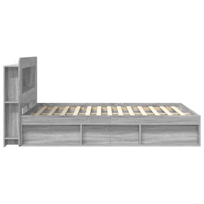 vidaXL Bed Frame with Storage Grey Sonoma 160 x 200 cm Engineered Wood 4