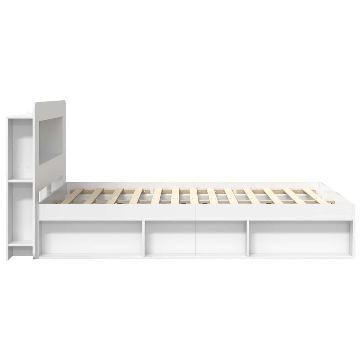 vidaXL Bed Frame with Storage White 160 x 200 cm Engineered Wood 4