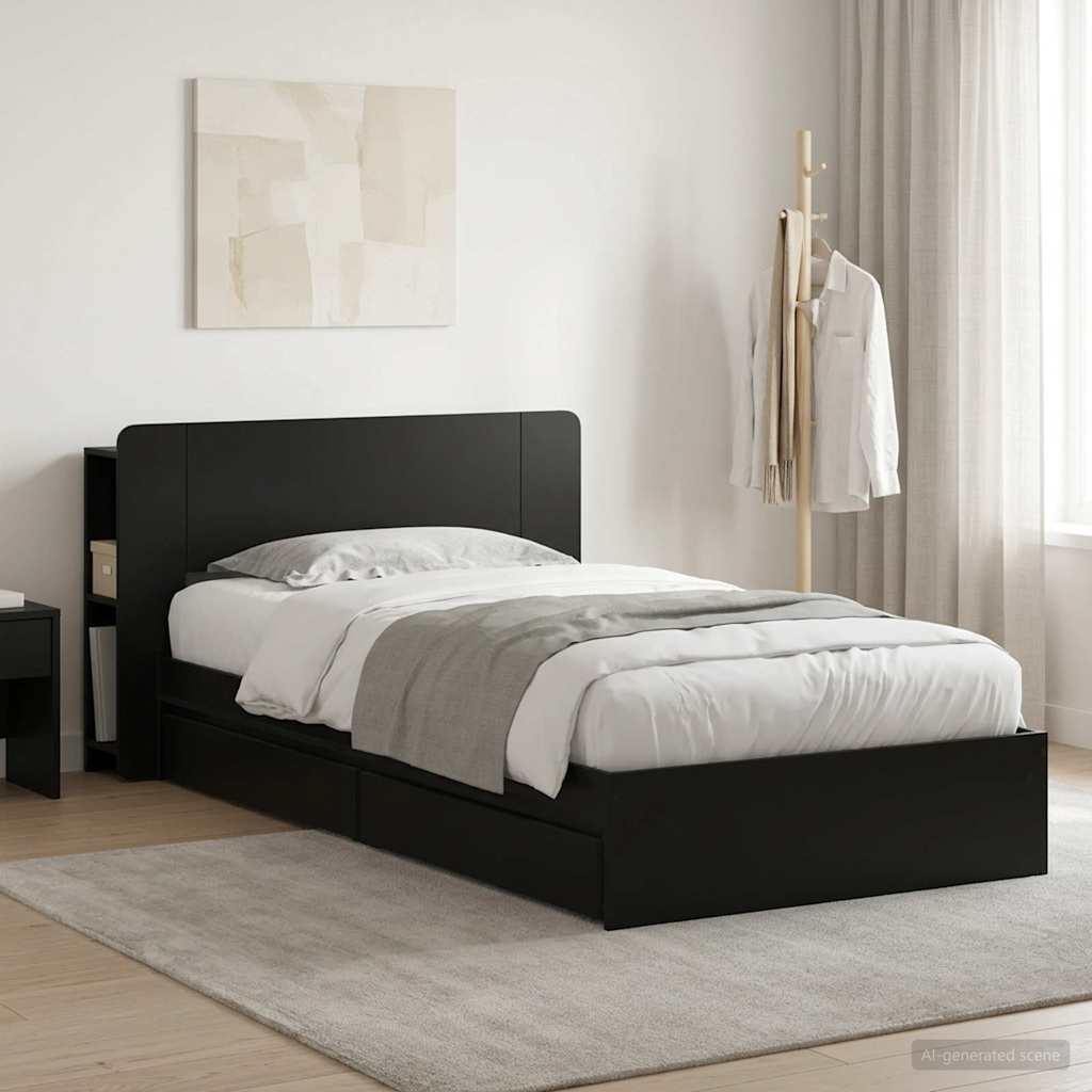 vidaXL Bed Frame with Storage Engineered Wood Length 190 cm