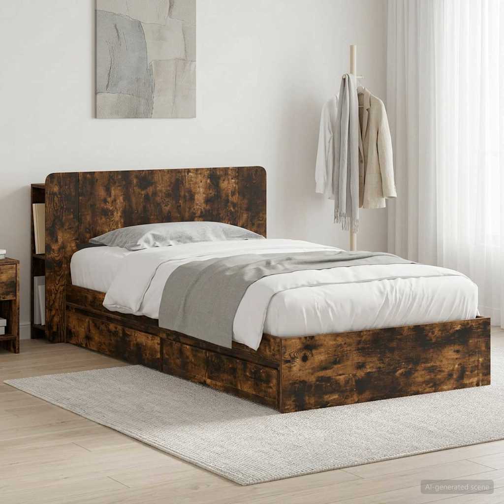 vidaXL Bed Frame with Storage Engineered Wood Length 190 cm