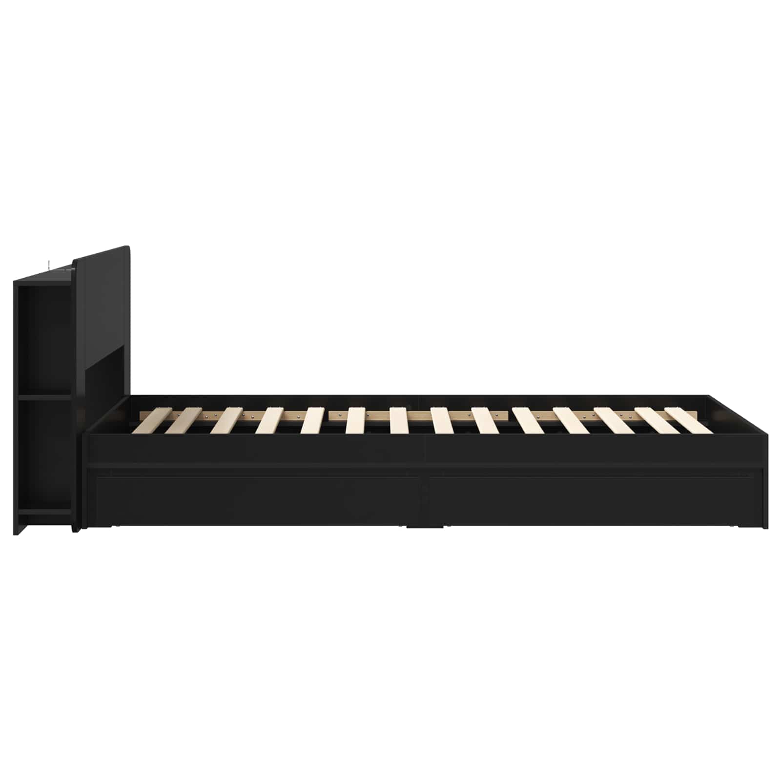 vidaXL Bed Frame with Storage Black 90 x 190 cm Engineered Wood 5