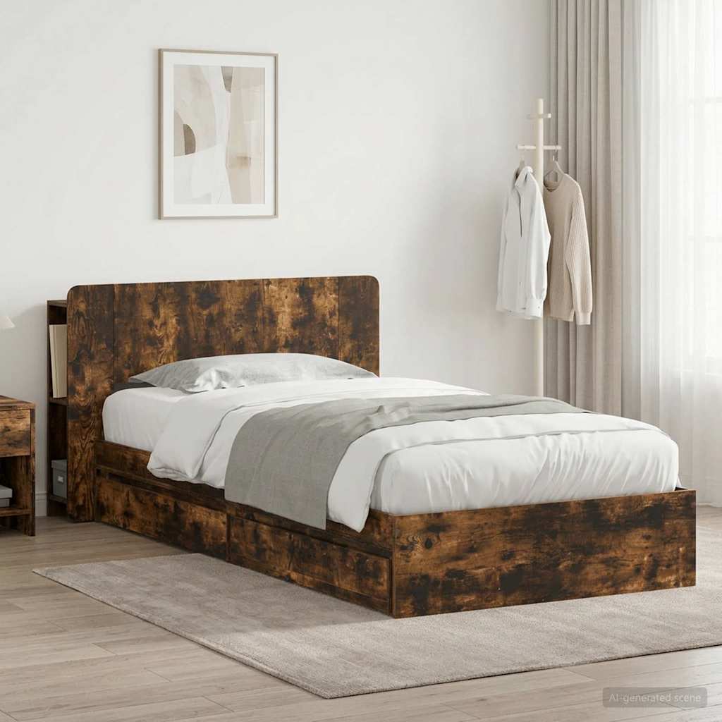 vidaXL Bed Frame with Storage Engineered Wood Length 190 cm