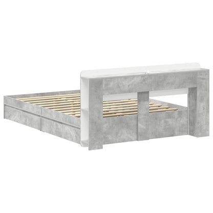 vidaXL Bed Frame with Storage with Drawer Concrete Grey 150 x 200 cm 6