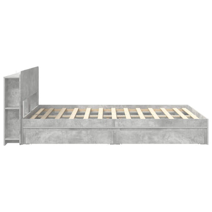 vidaXL Bed Frame with Storage with Drawer Concrete Grey 150 x 200 cm 5