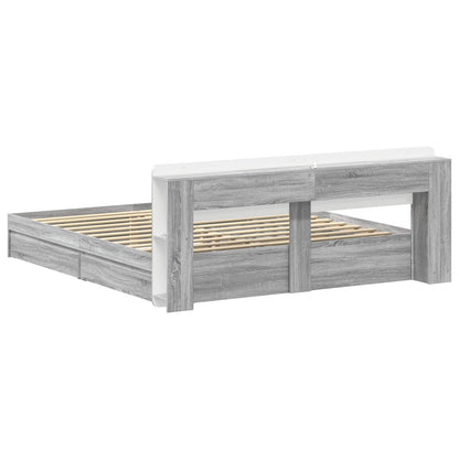 vidaXL Bed Frame with Storage Grey Sonoma 180 x 200 cm Engineered Wood 6
