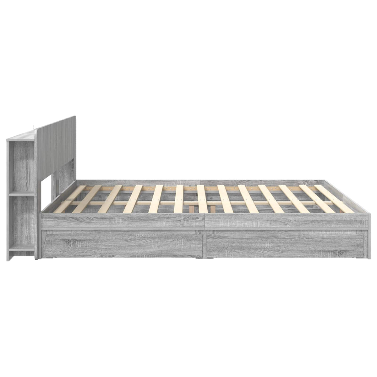 vidaXL Bed Frame with Storage Grey Sonoma 180 x 200 cm Engineered Wood 5