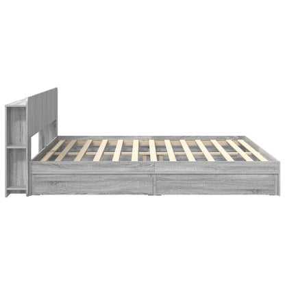 vidaXL Bed Frame with Storage Grey Sonoma 180 x 200 cm Engineered Wood 5