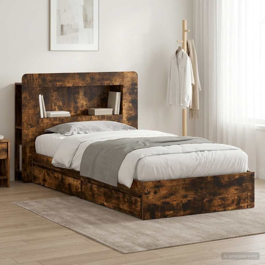 vidaXL Bed Frame with Storage Engineered Wood Length 190 cm