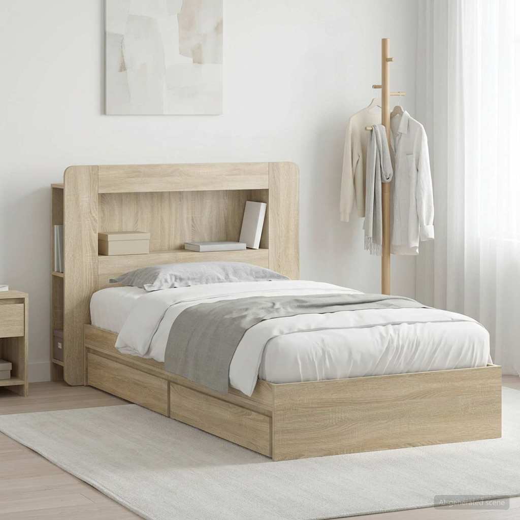 vidaXL Bed Frame with Storage Engineered Wood Length 190 cm