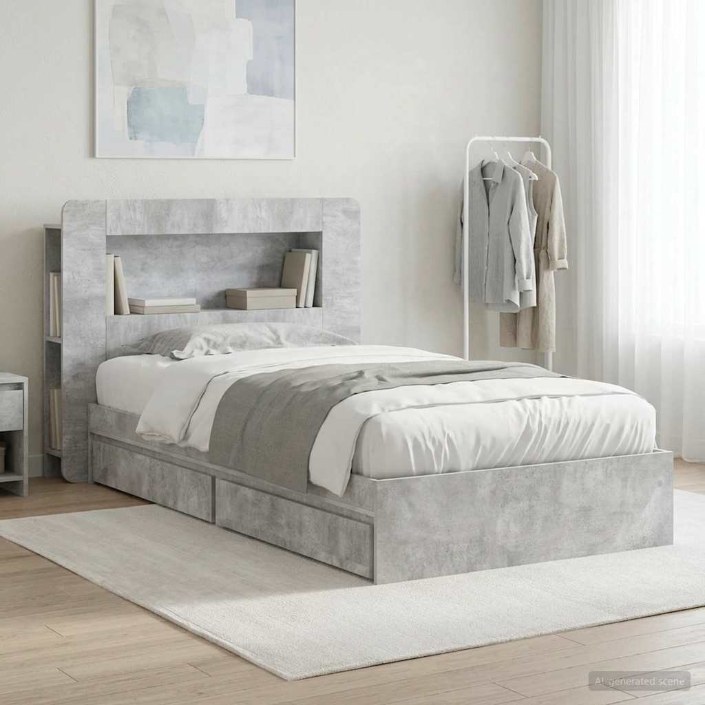 vidaXL Bed Frame with Storage Engineered Wood Length 190 cm